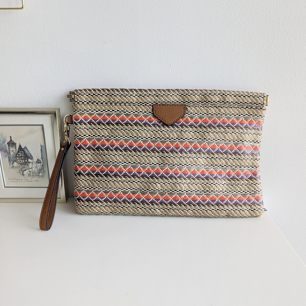Large Aldo Striped Clutch Bag